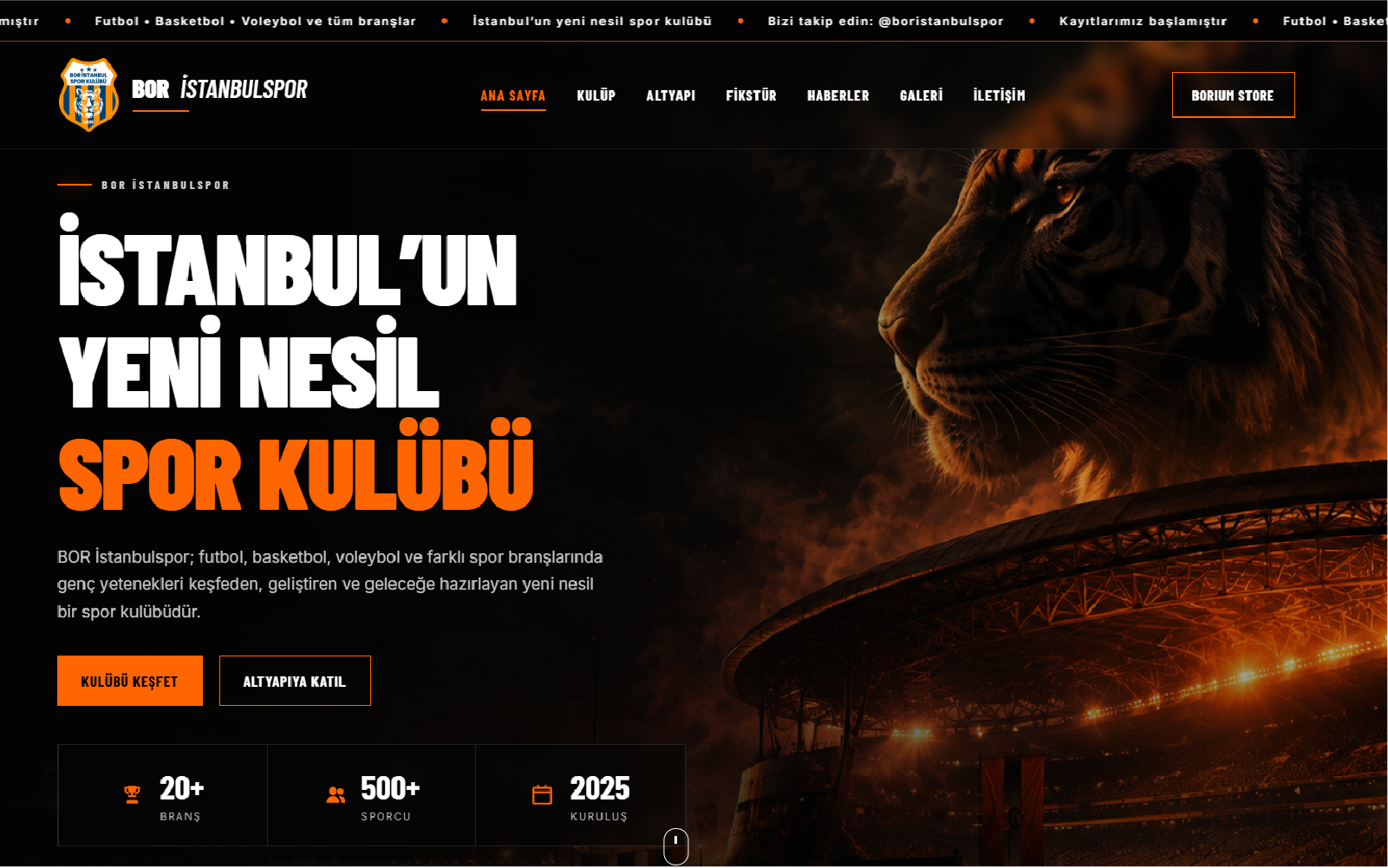 BOR İstanbulspor web sitesi referans çalışması