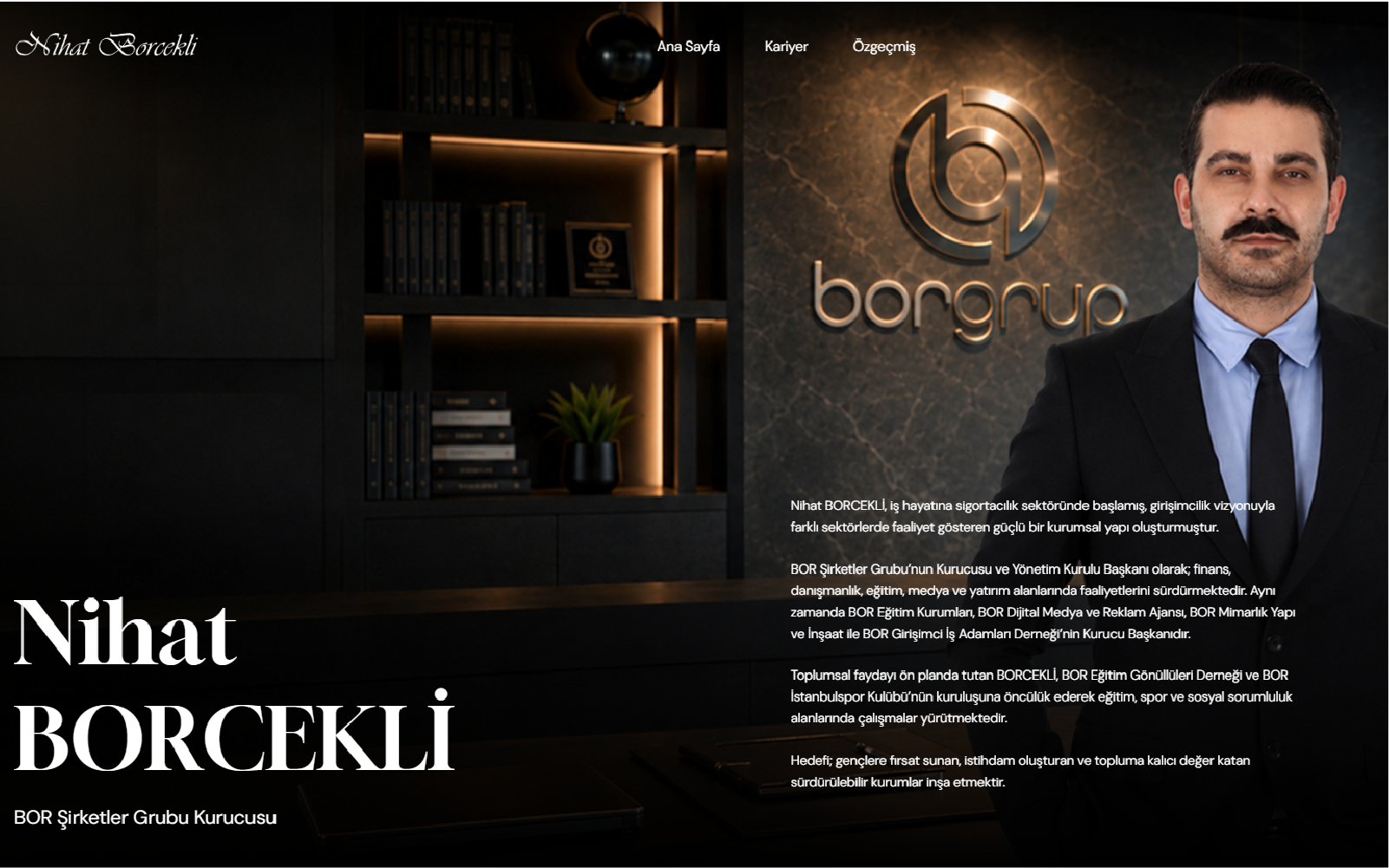 Nihat Borcekli web sitesi referans çalışması